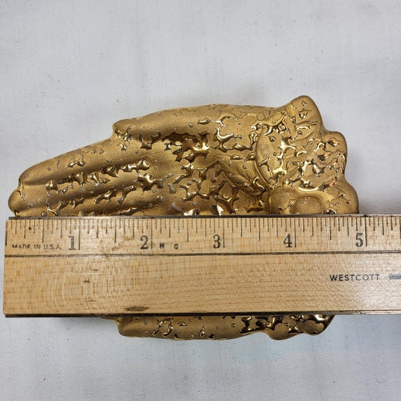 Holley Ross Weeping Bright Gold Trinket DISH 22K Open Hands Ceramic Vintage - Picture 5 of 12